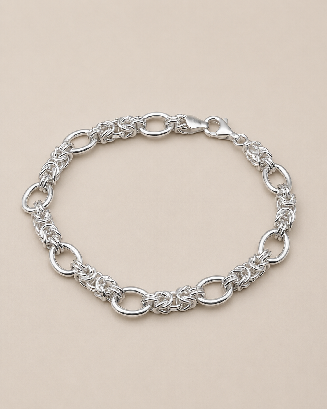 Firenze – Hochglanzpoliertes Silberarmband mit feiner Flechtstruktur