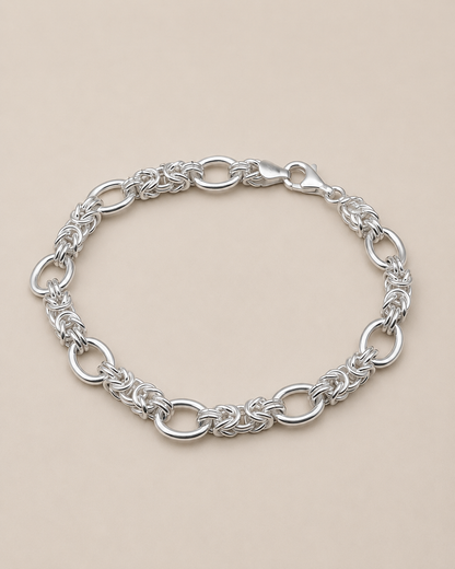 Firenze – Hochglanzpoliertes Silberarmband mit feiner Flechtstruktur