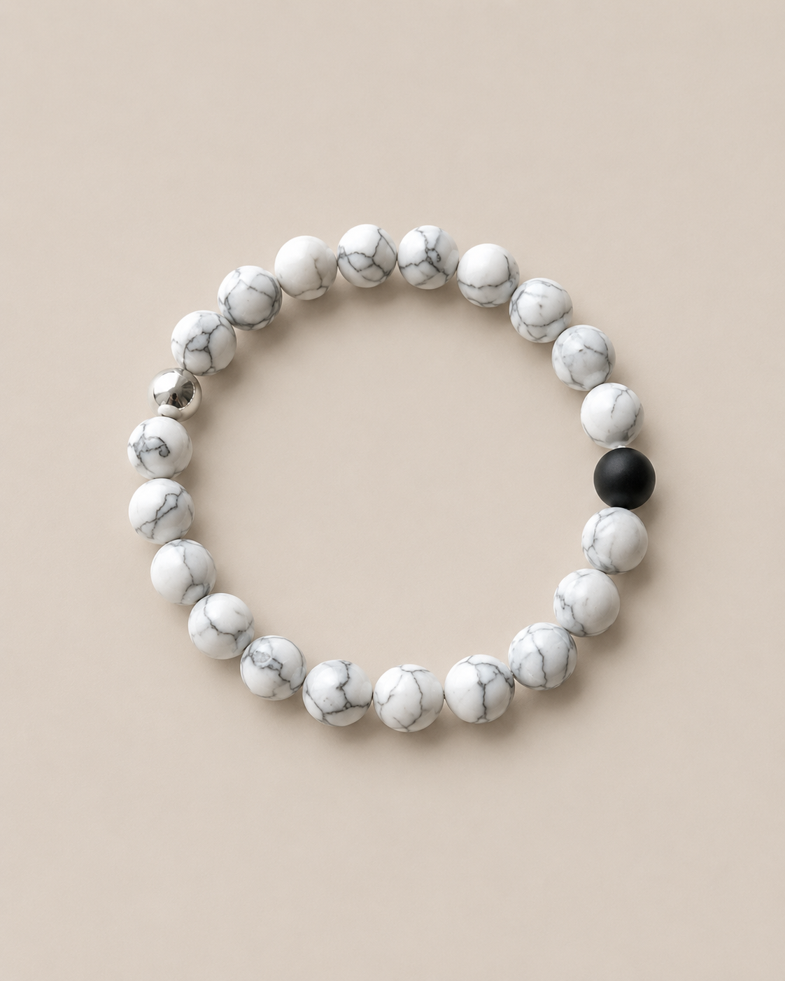 Dolomiti – Howlith- und Achat-Perlenarmband