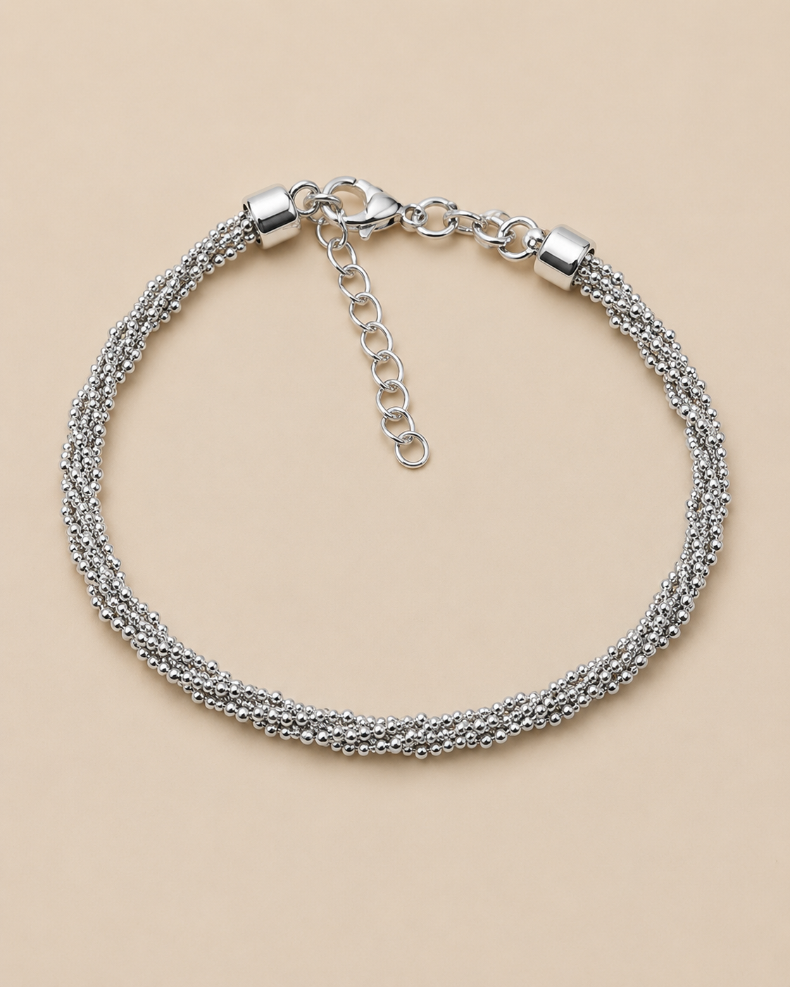 Brera – Gedrehtes Silberarmband aus Mikroperlen