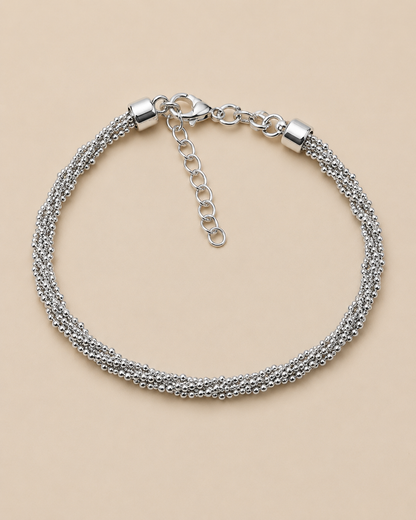 Brera – Gedrehtes Silberarmband aus Mikroperlen