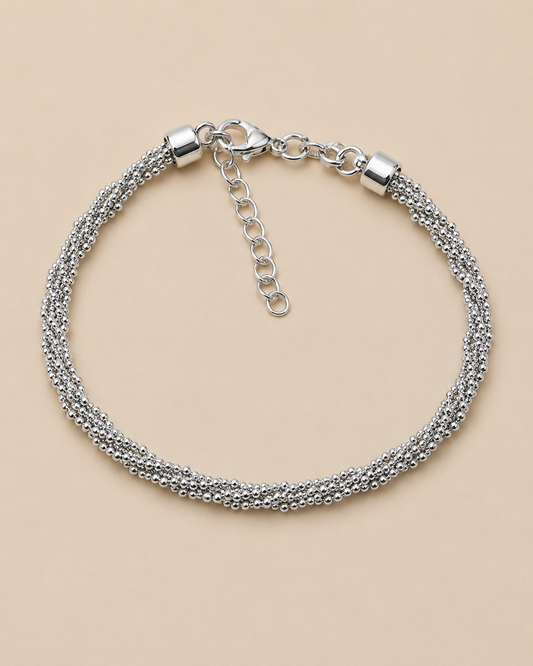 Brera – Gedrehtes Silberarmband aus Mikroperlen