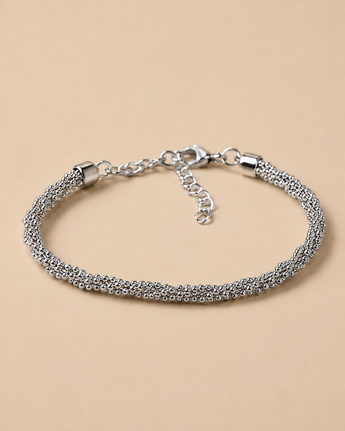 Brera – Gedrehtes Silberarmband aus Mikroperlen