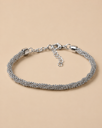 Brera – Gedrehtes Silberarmband aus Mikroperlen