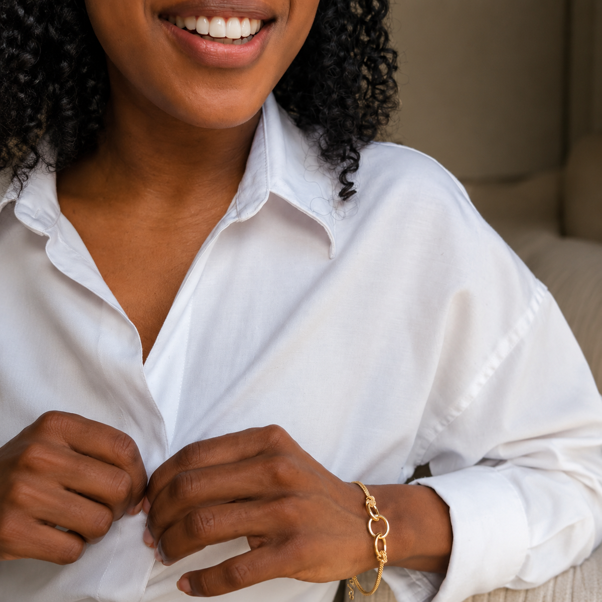 Ferrara – Vergoldetes Armband mit verschlungenen Ringen