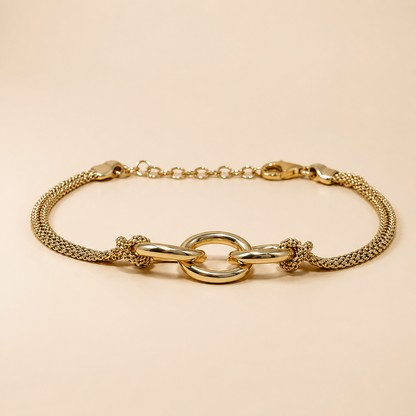 Ferrara – Vergoldetes Armband mit verschlungenen Ringen