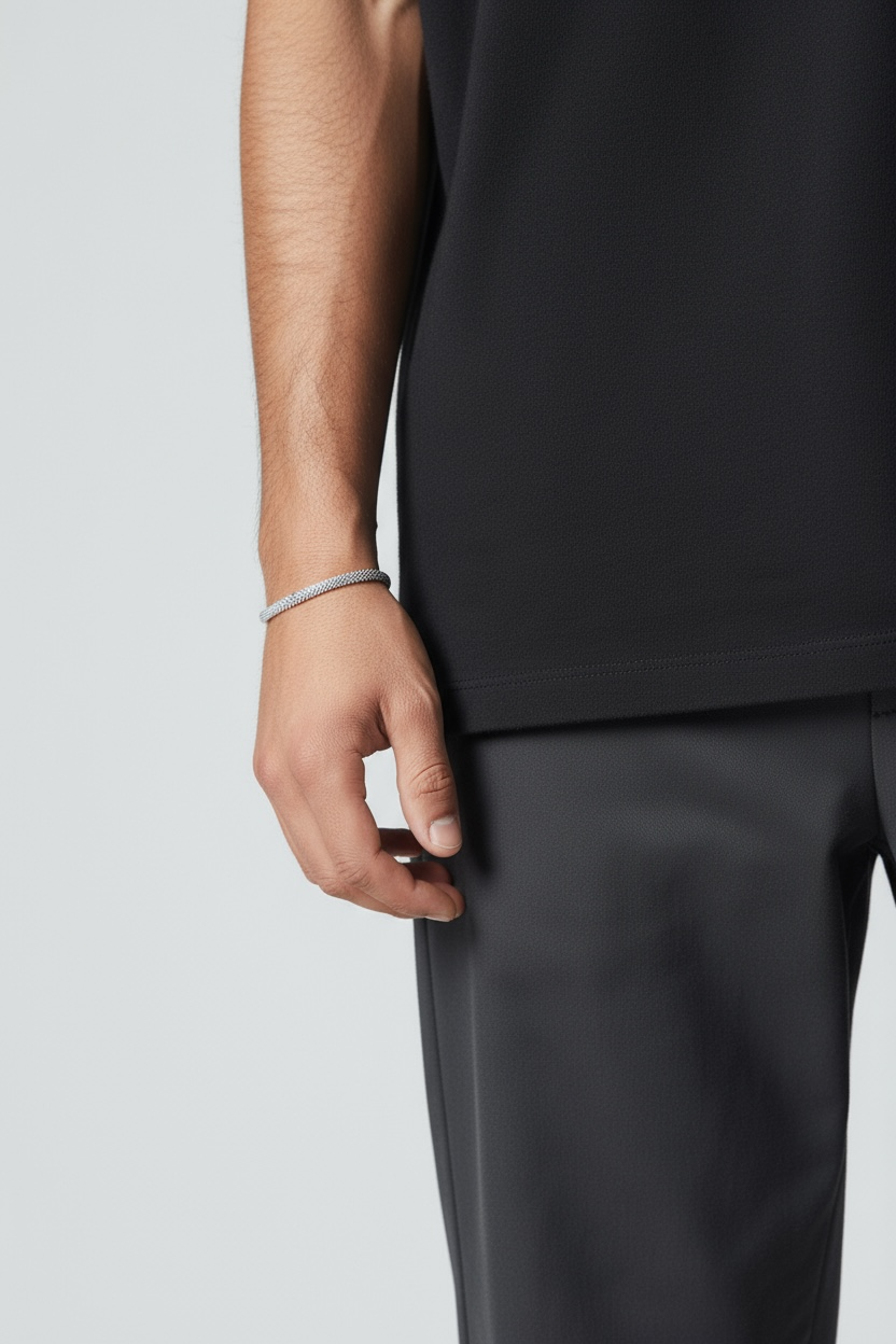 "Torino“ – Armband aus 925er Sterlingsilber mit Mesh-Struktur