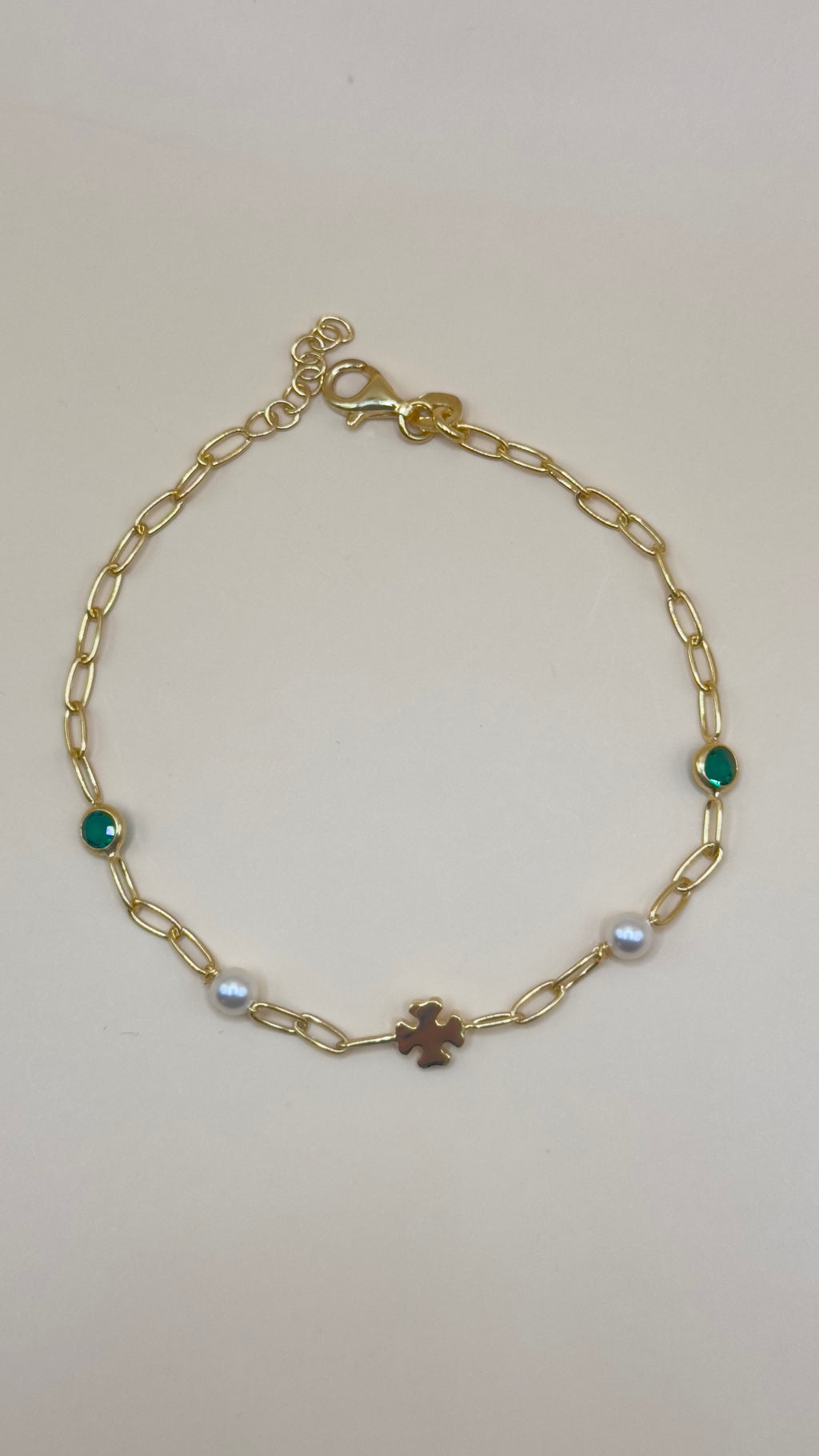 “Ostuni” – 925 Gold Silber | Perle & Smaragd