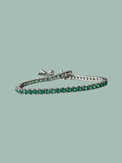 “Portofino” – Bracciale Tennis in argento 925 con accenti di Smeraldo
