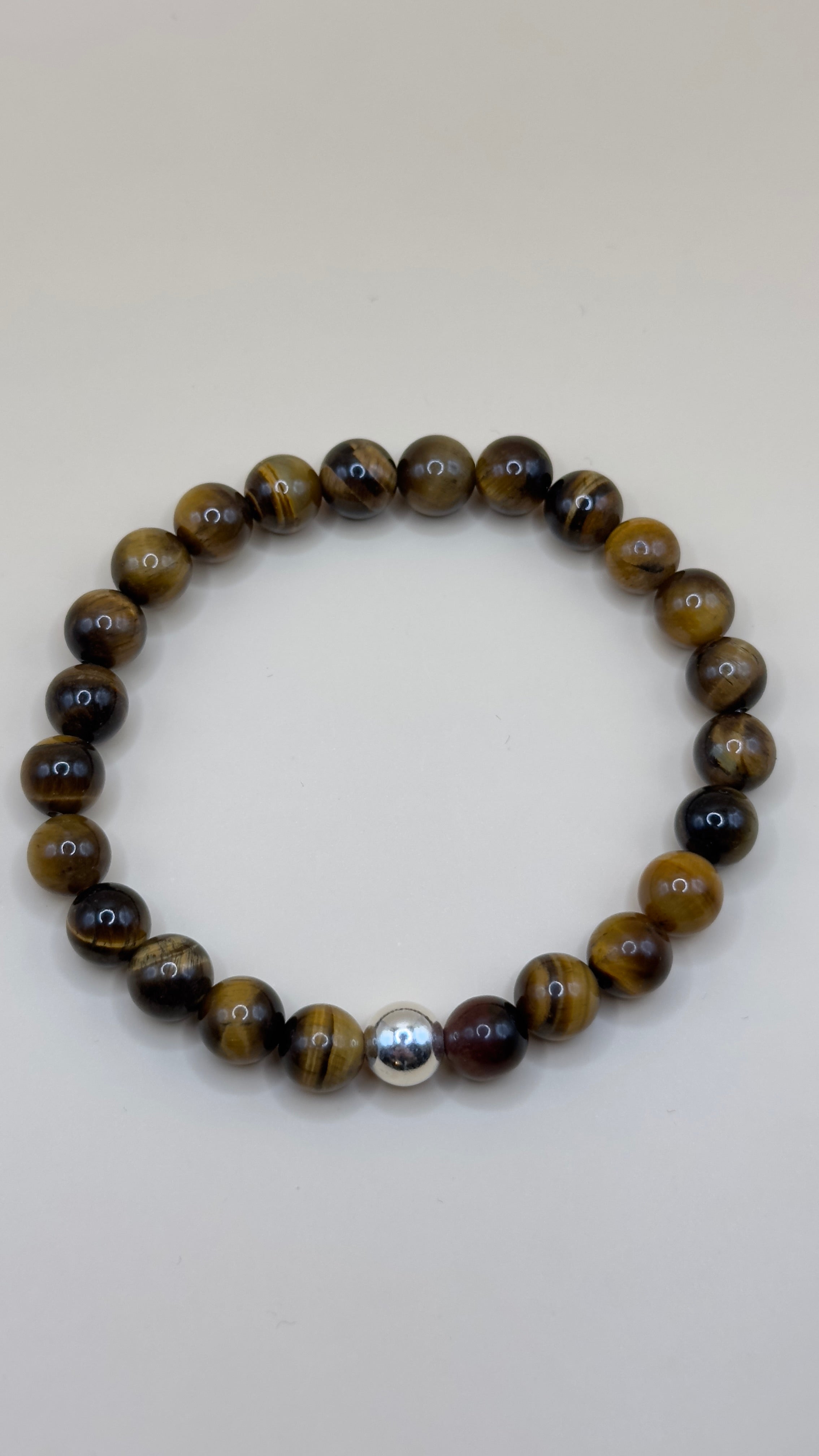 “Bern” – Armband aus natürlichem Tigerauge & 925er Silberperle (Swiss Edition)