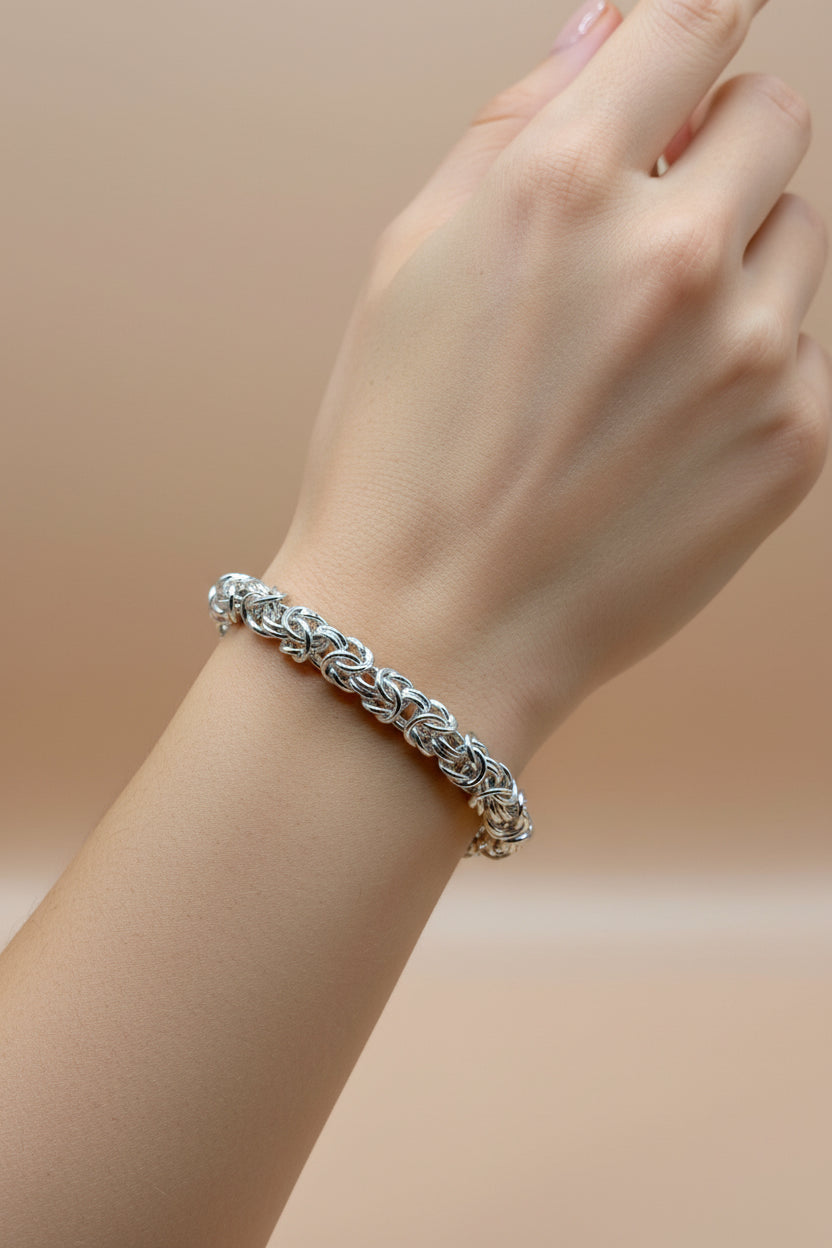 “Roma” – Handgefertigtes 925 Sterling Silber Armband