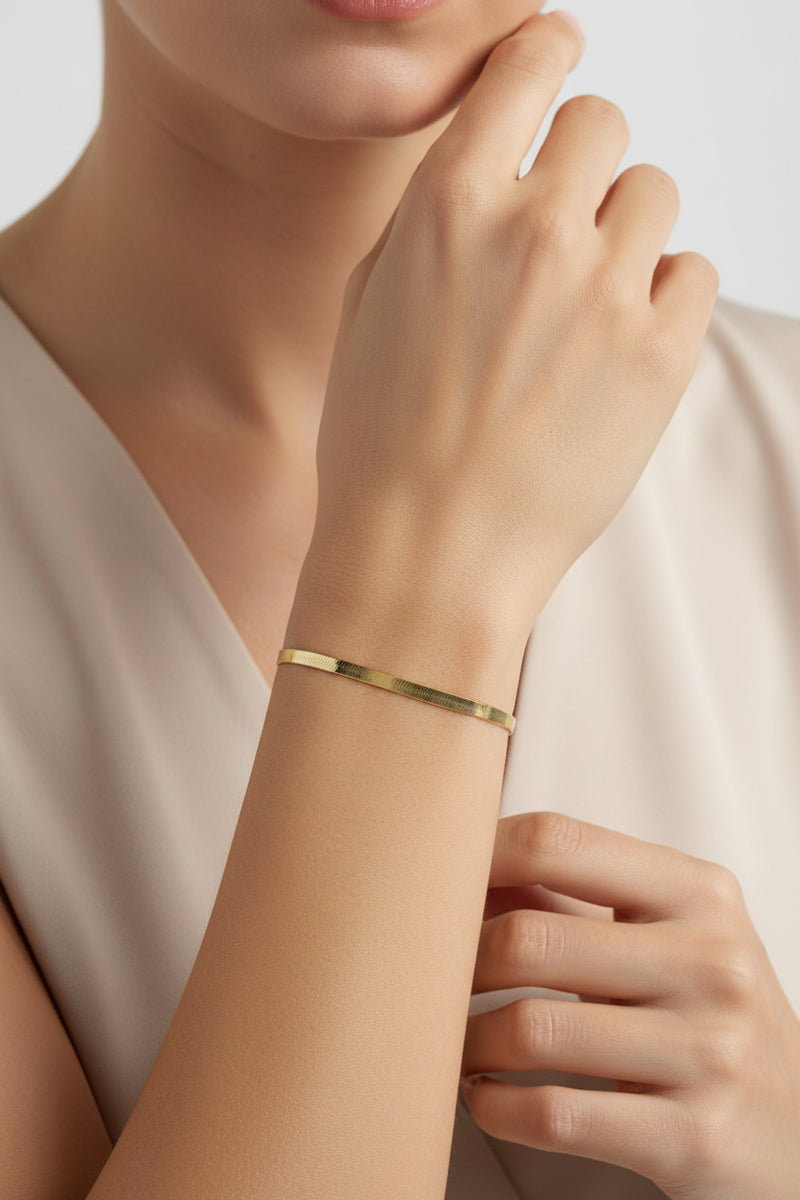 Stresa – Vergoldetes Herringbone-Armband