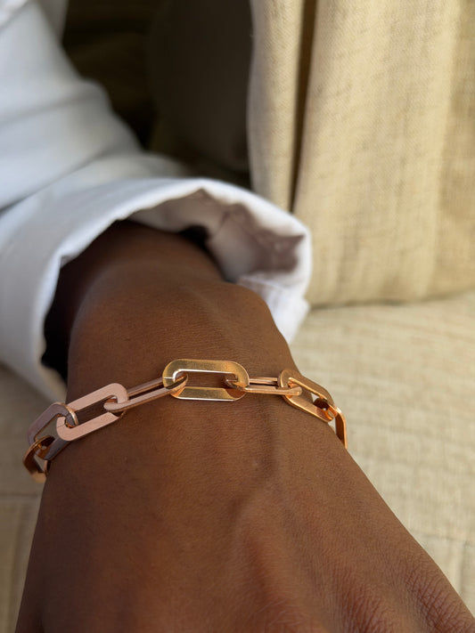 "Arezzo" – Bracciale statement in argento oro rosa