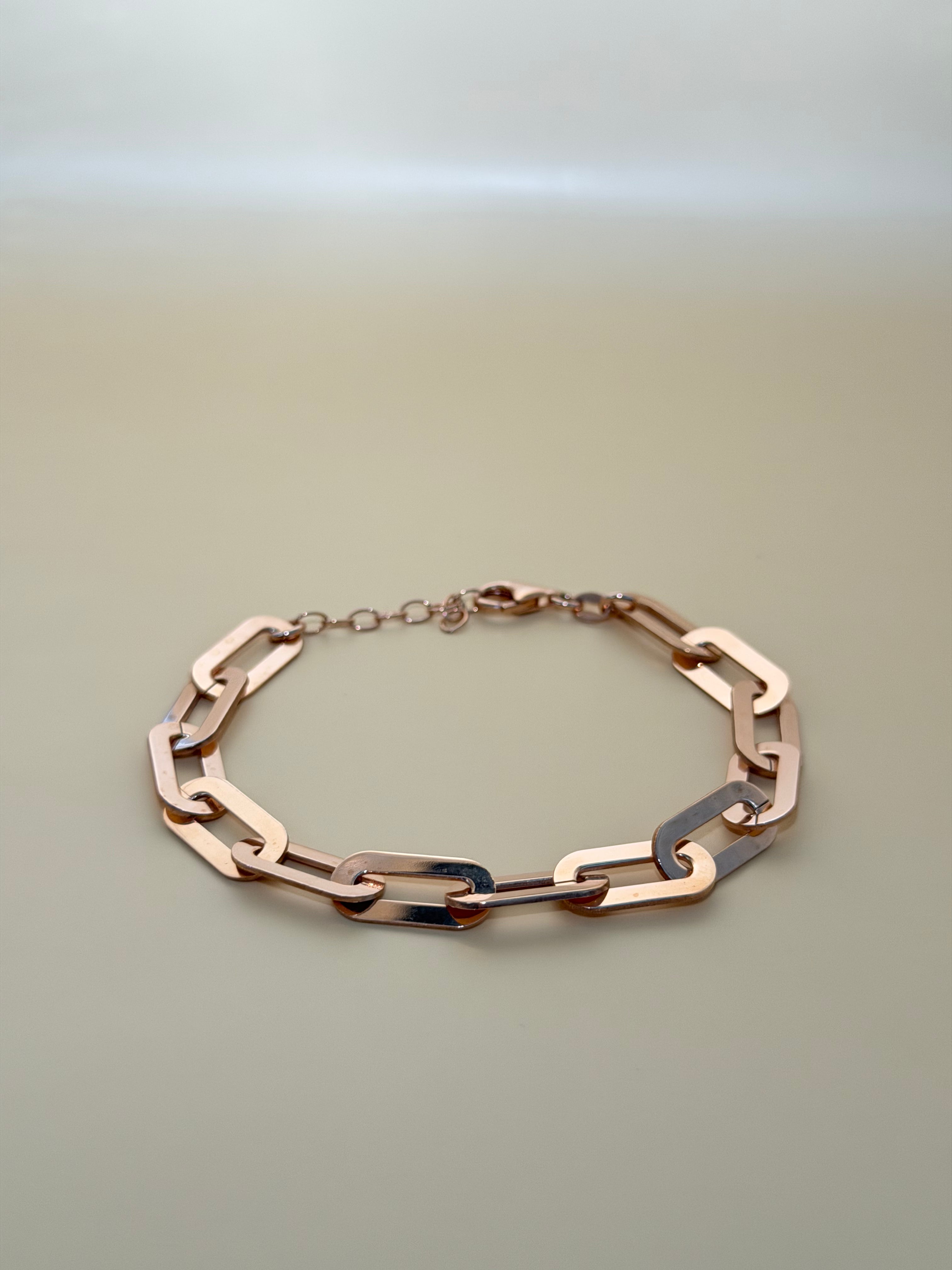 "Arezzo" – Statement Armband aus roséfarbenem Silber