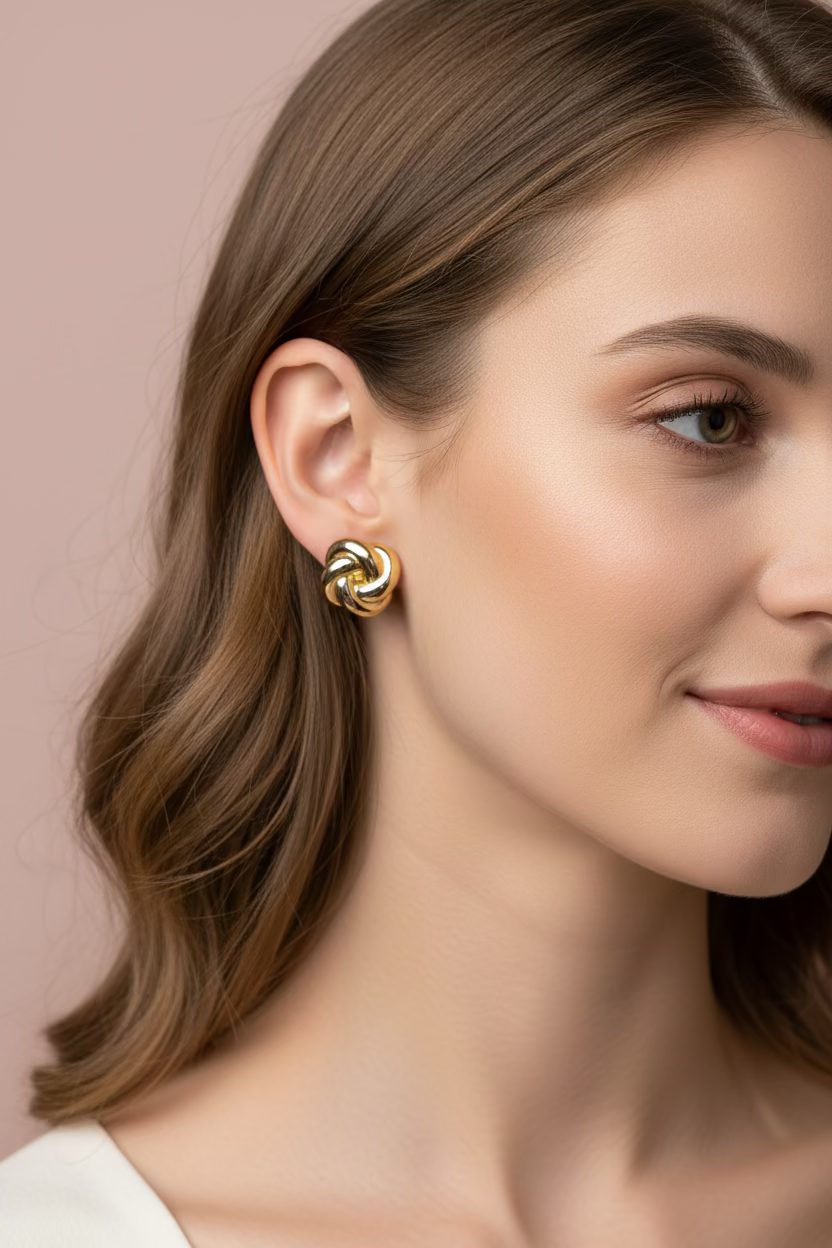 "INTRECCIO" Ohrringe aus 925 Silber, vergoldet