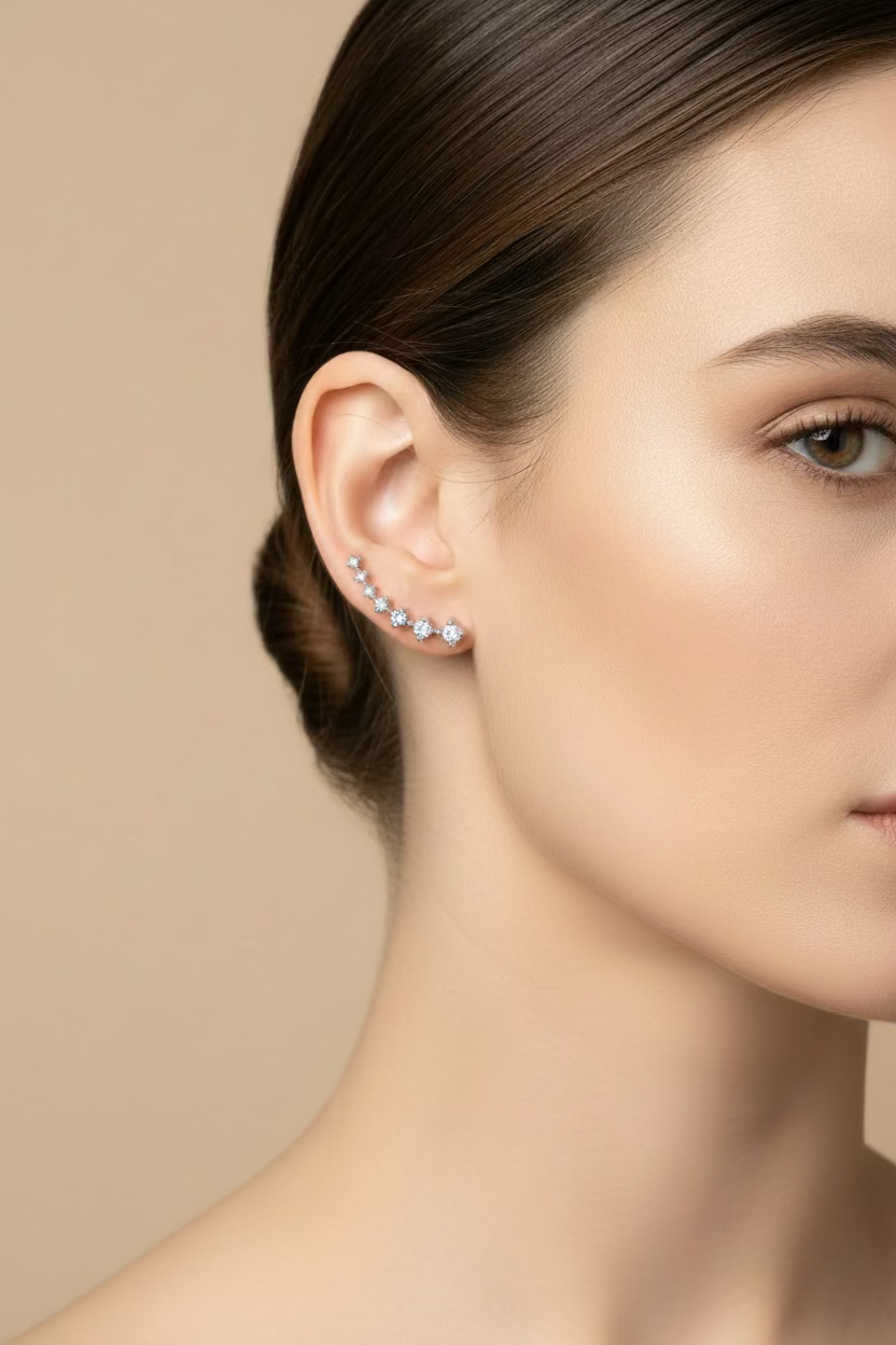 "STELLARE" Ear Cuff 925 Sterling Silber mit Zirkonia