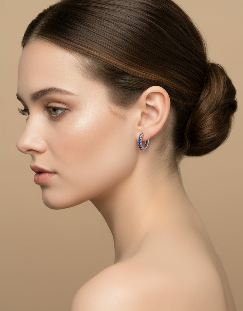 Celestia – Creolen mit blauen Zirkonia