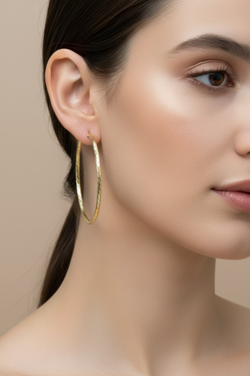 "AURORA" Gedrehte Creolen aus 925 Sterling Silber, vergoldet