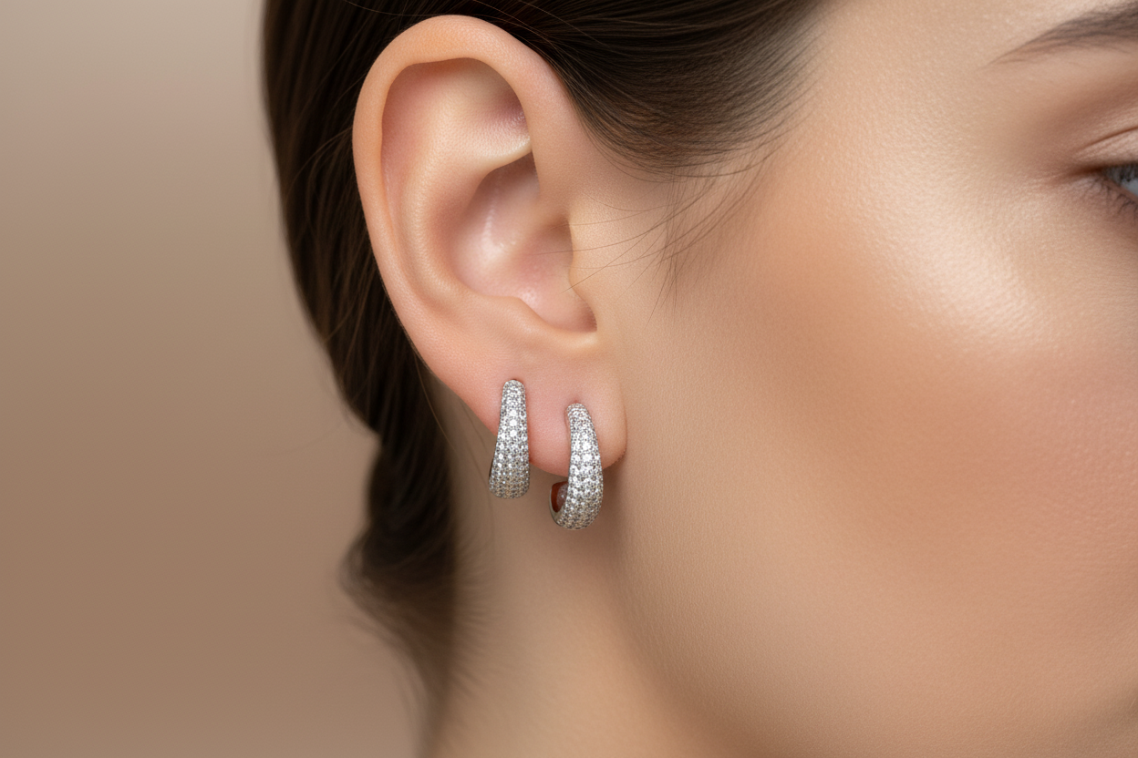 "ARGENTA"  Creolen aus 925 Sterlingsilber mit Zirkonia