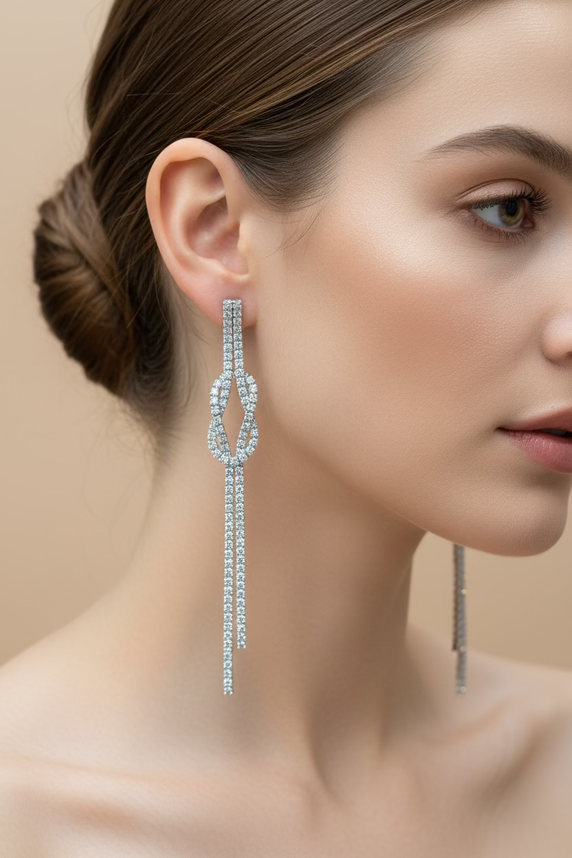 "INFINITA" Ohrhänger aus 925 Sterlingsilber mit weissen Zirkonen