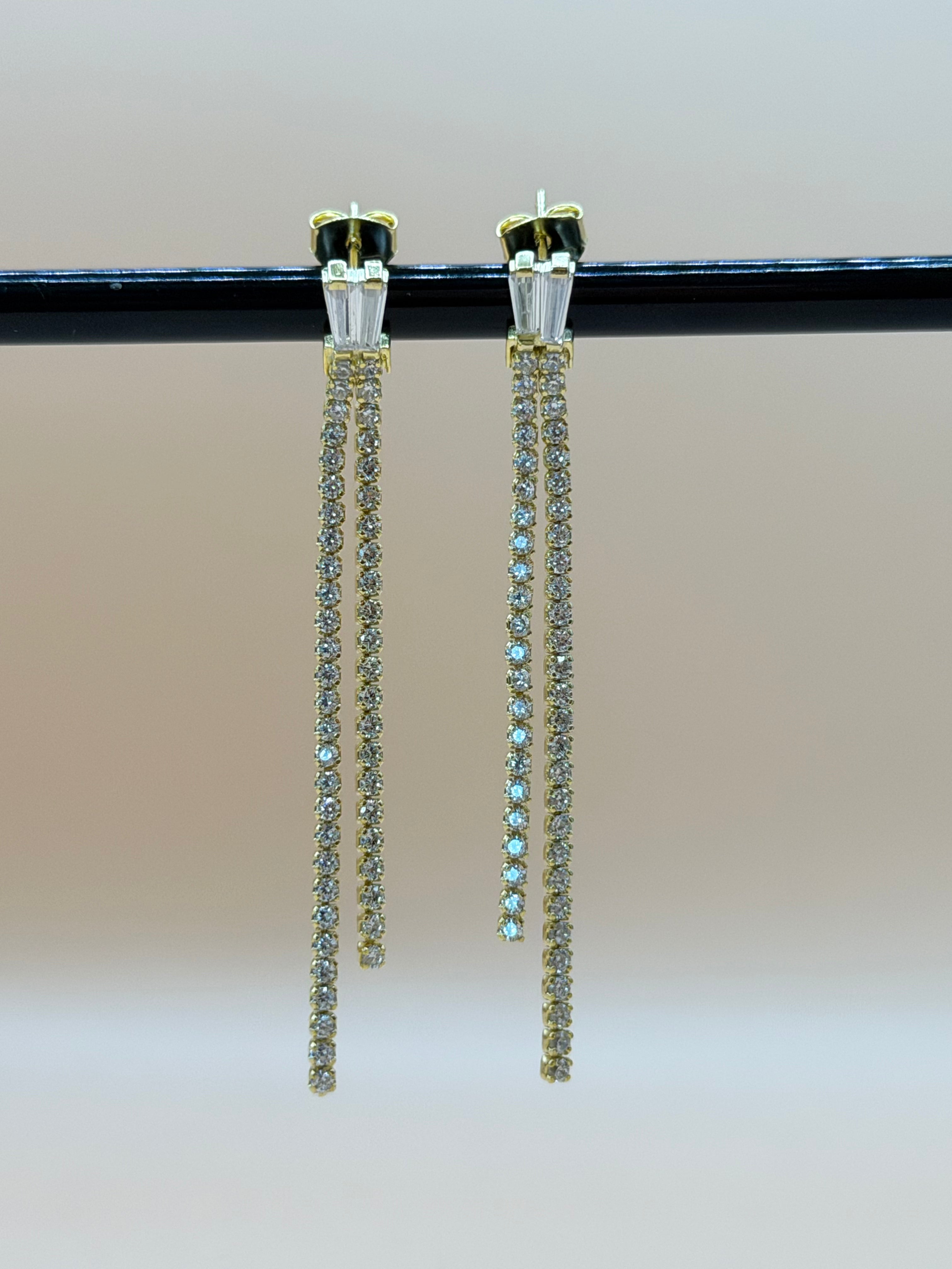 "SERENA" Lange Ohrhänger aus 925 Sterling Silber mit Zirkonia