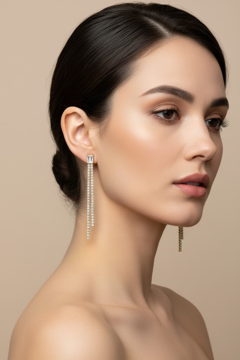 "SERENA" Lange Ohrhänger aus 925 Sterling Silber mit Zirkonia