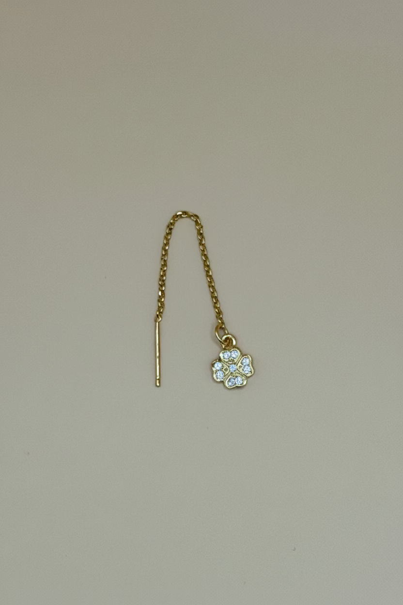 "FLORINA" Pendant Threader Earring in 925 Sterling Silver with Cubic Zirconia
