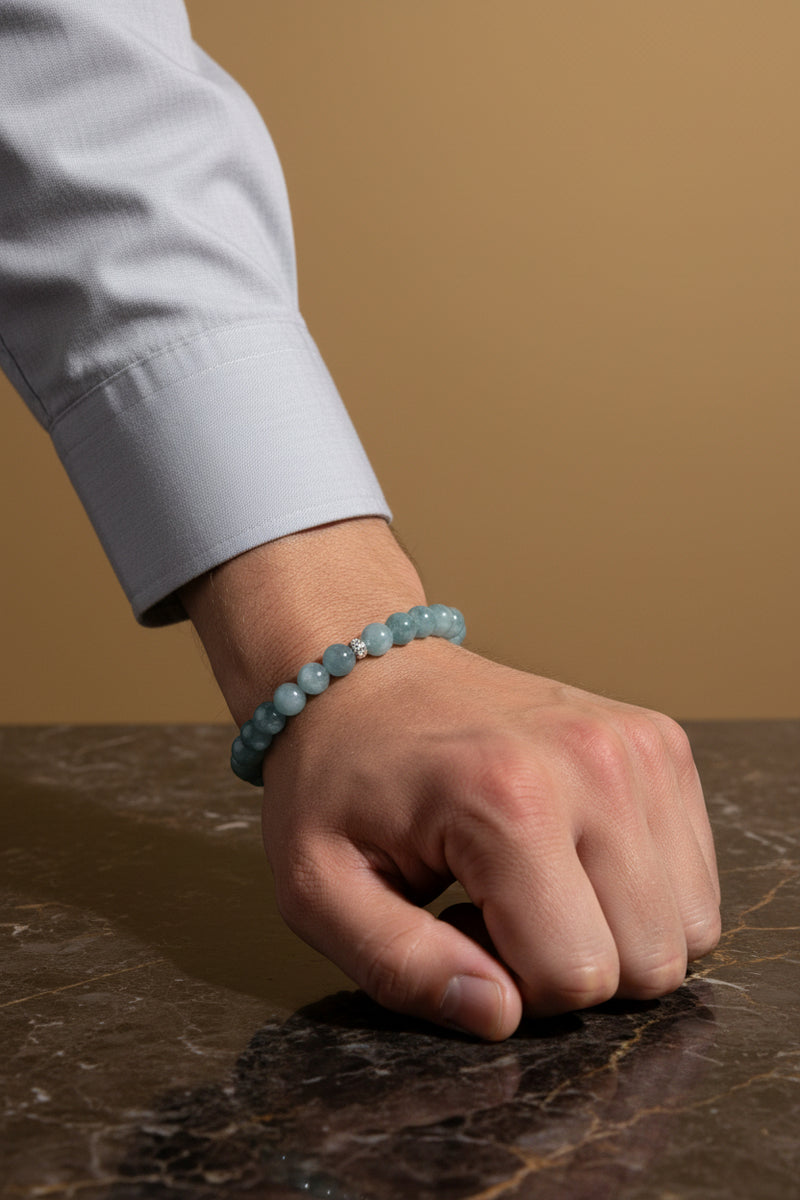 Locarno – Aquamarin-Perlenarmband