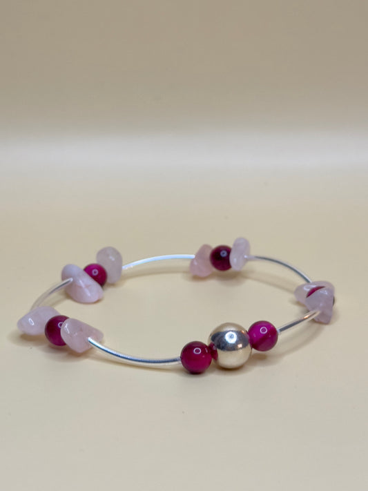 "Geneva" 925 Silver with Rose Quartz