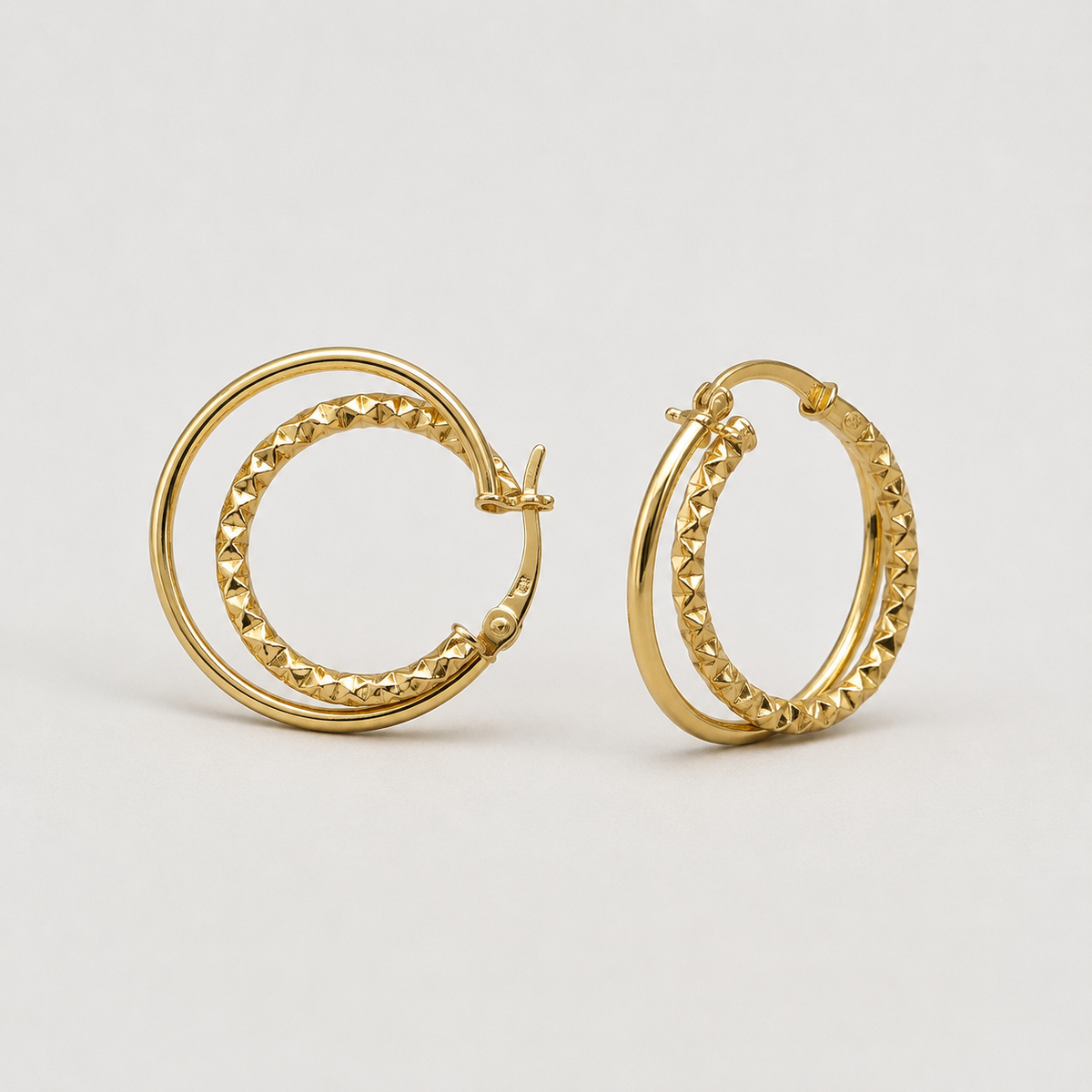 Eclissi – Faceted Gold-Plated Double Hoop Earrings