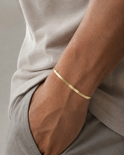Stresa – Vergoldetes Herringbone-Armband