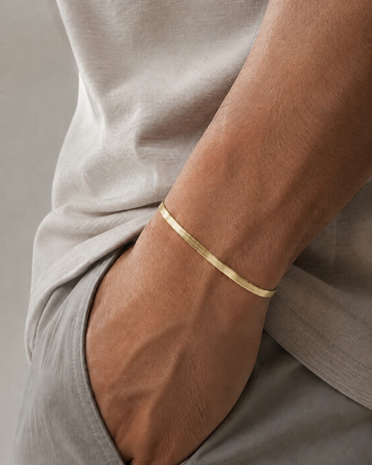 Stresa – Vergoldetes Herringbone-Armband